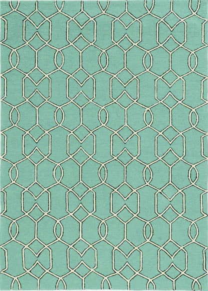 5' X 7' Spa Geometric Trellis Uv Treated Indoor Area Rug