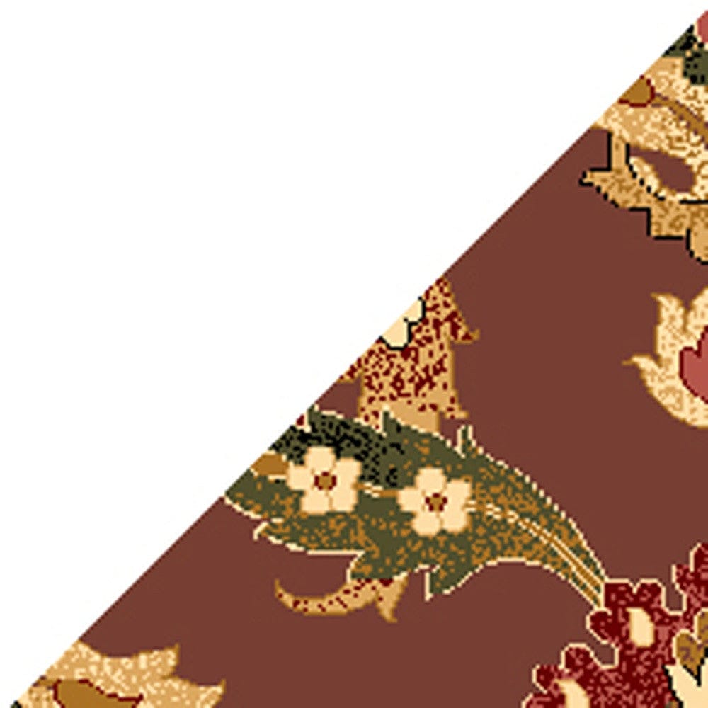 2'X3' Plum Machine Woven Floral Traditional Indoor Accent Rug