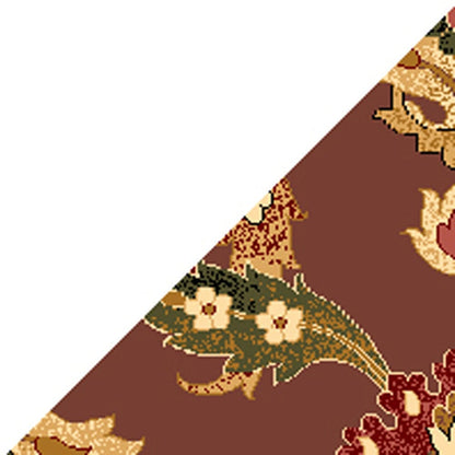 2'X3' Plum Machine Woven Floral Traditional Indoor Accent Rug