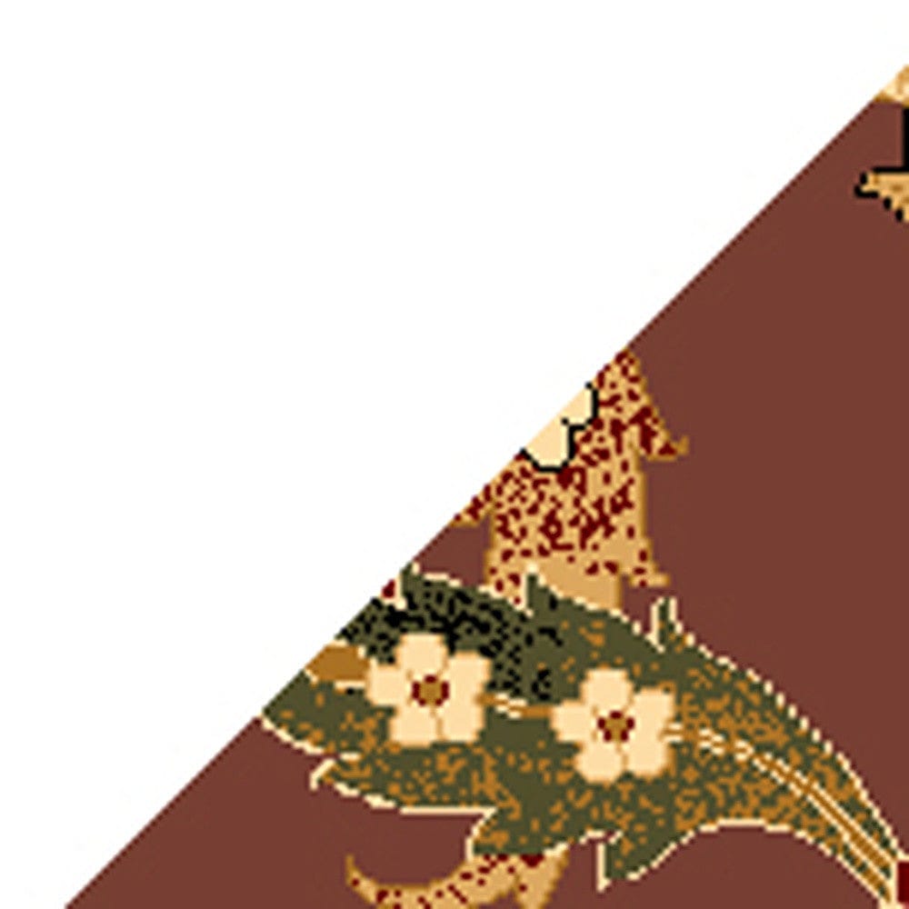 2'X3' Plum Machine Woven Floral Traditional Indoor Accent Rug