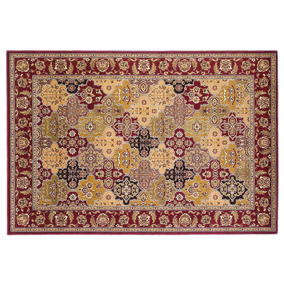 10'X13' Red Machine Woven Traditional Quatrefoil Indoor Area Rug
