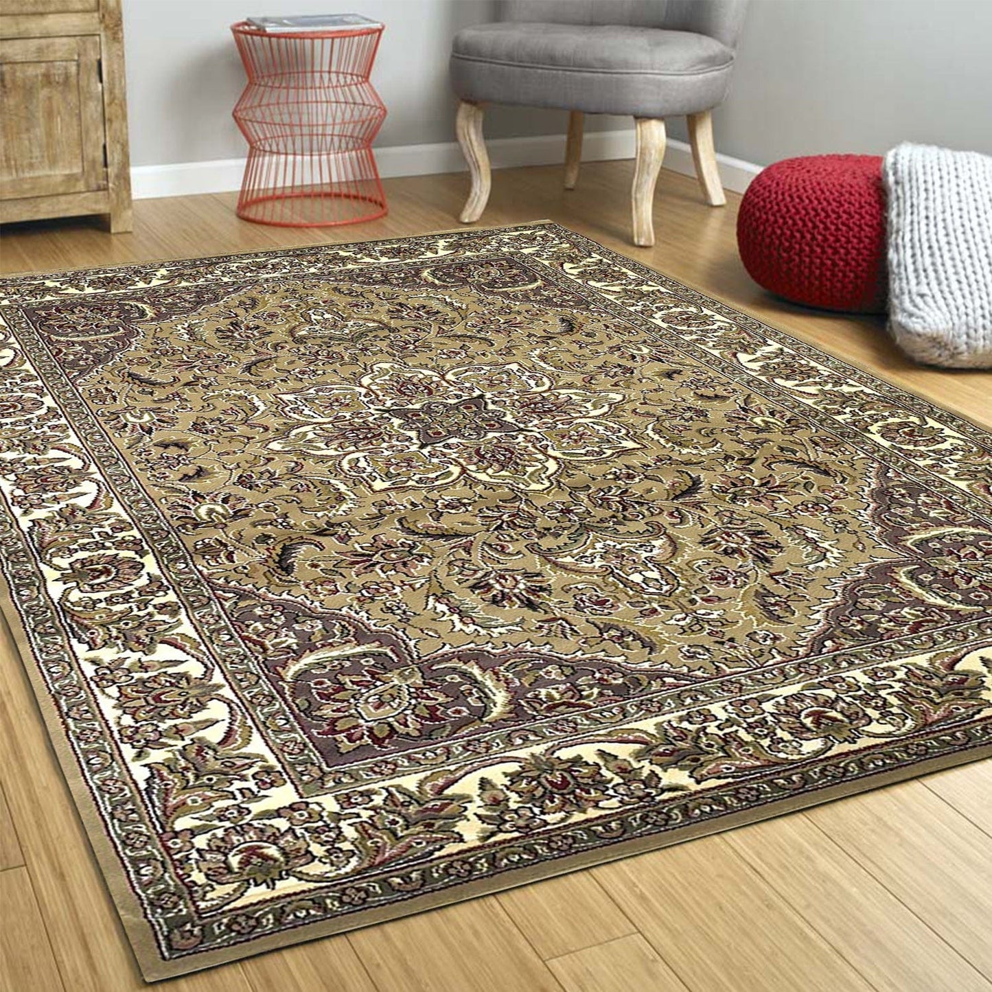 9' X 13'  Polypropylene Beige Or  Ivory  Area Rug