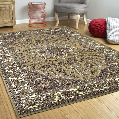 9' X 13'  Polypropylene Beige Or  Ivory  Area Rug