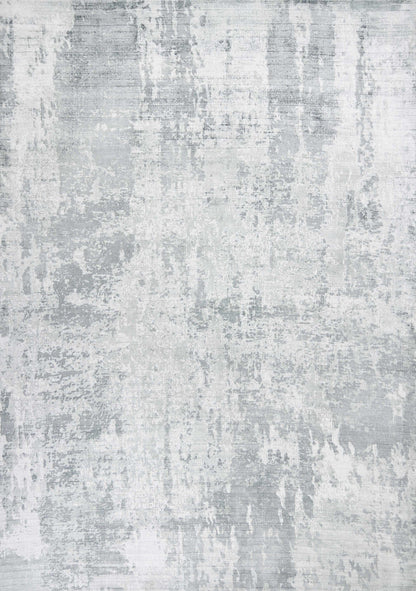 9'X12' Dew Grey Hand Loomed Abstract Brushstroke Indoor Area Rug