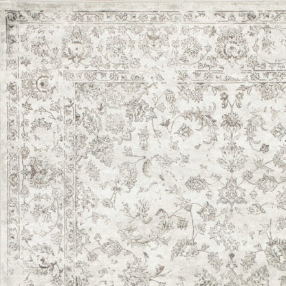 7' X 11'  Viscose Silver Area Rug