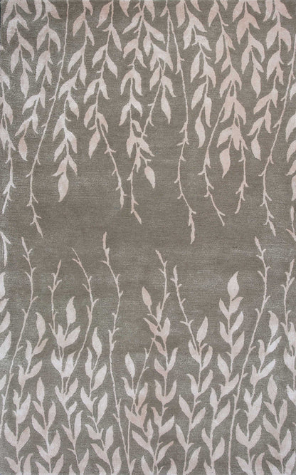 3' X 5' Wool & Viscose Blend Beige Area Rug