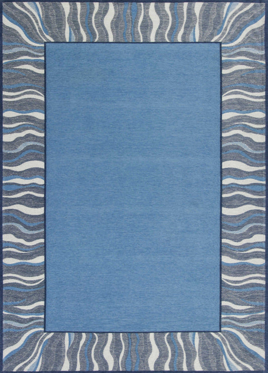 6'7 X 9'6 Polyester Denim Area Rug