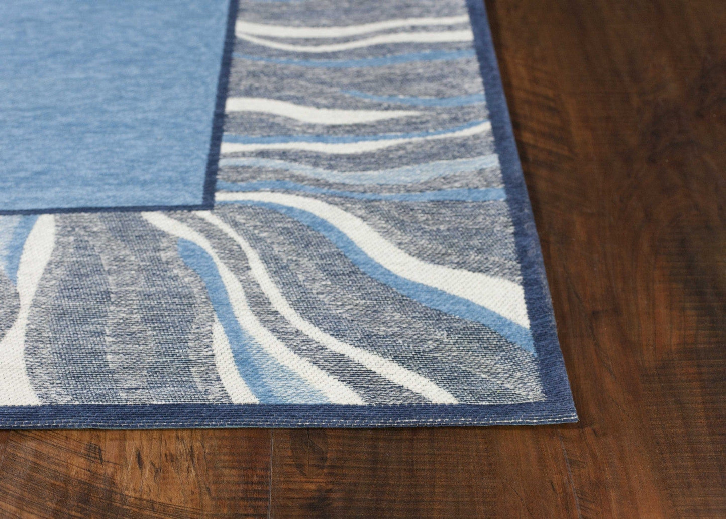 6'7 X 9'6 Polyester Denim Area Rug