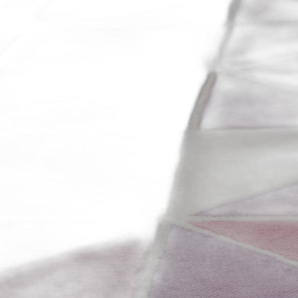 6'7 X 9'6 Polyester Ivory Pink Area Rug