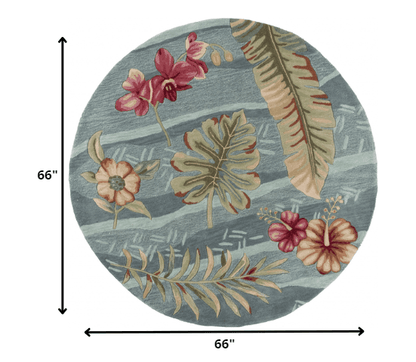 5' X 7' 6 Polyester Seafoam Area Rug