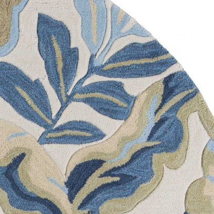 5'6 Round Polyester Ivory Area Rug