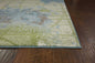 8'X11' Green Blue Machine Woven Abstract Indoor Area Rug