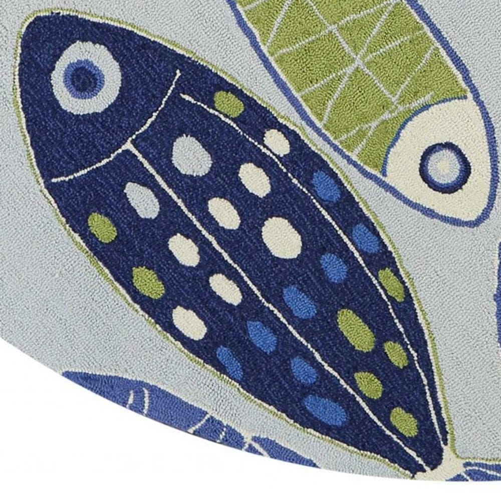 7' X 9'  Polyester Light Blue Area Rug