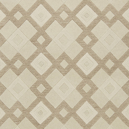 8'X11' Ivory Hand Tufted Geometric Diamond Pattern Indoor Area Rug