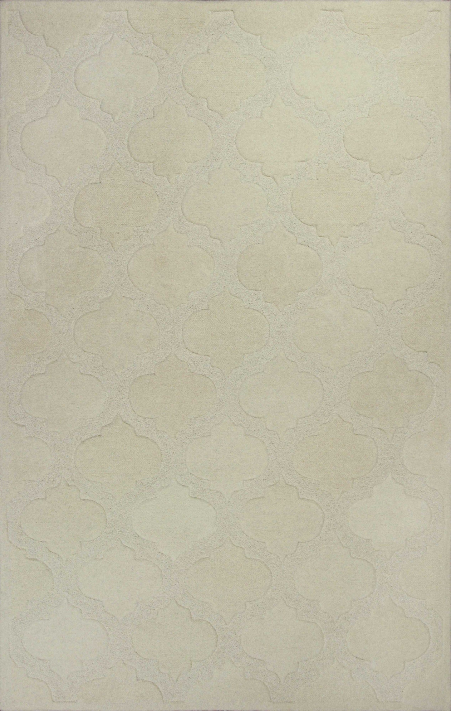 5' X 8' Wool Ivory Area Rug
