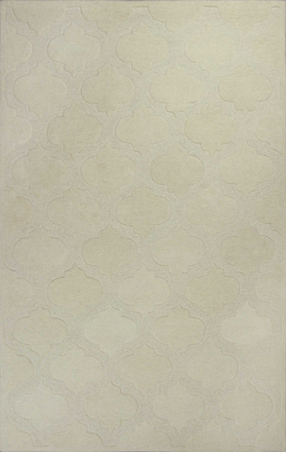 5' X 8' Wool Ivory Area Rug
