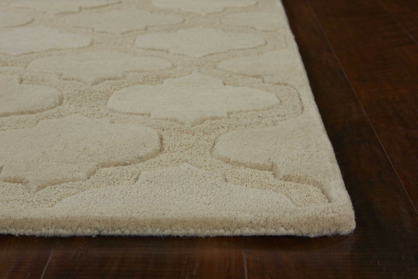 5' X 8' Wool Ivory Area Rug