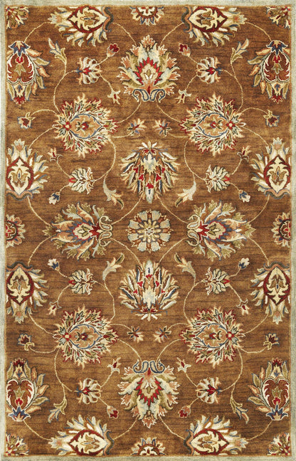 5' X 8' Wool Coffee Area Rug