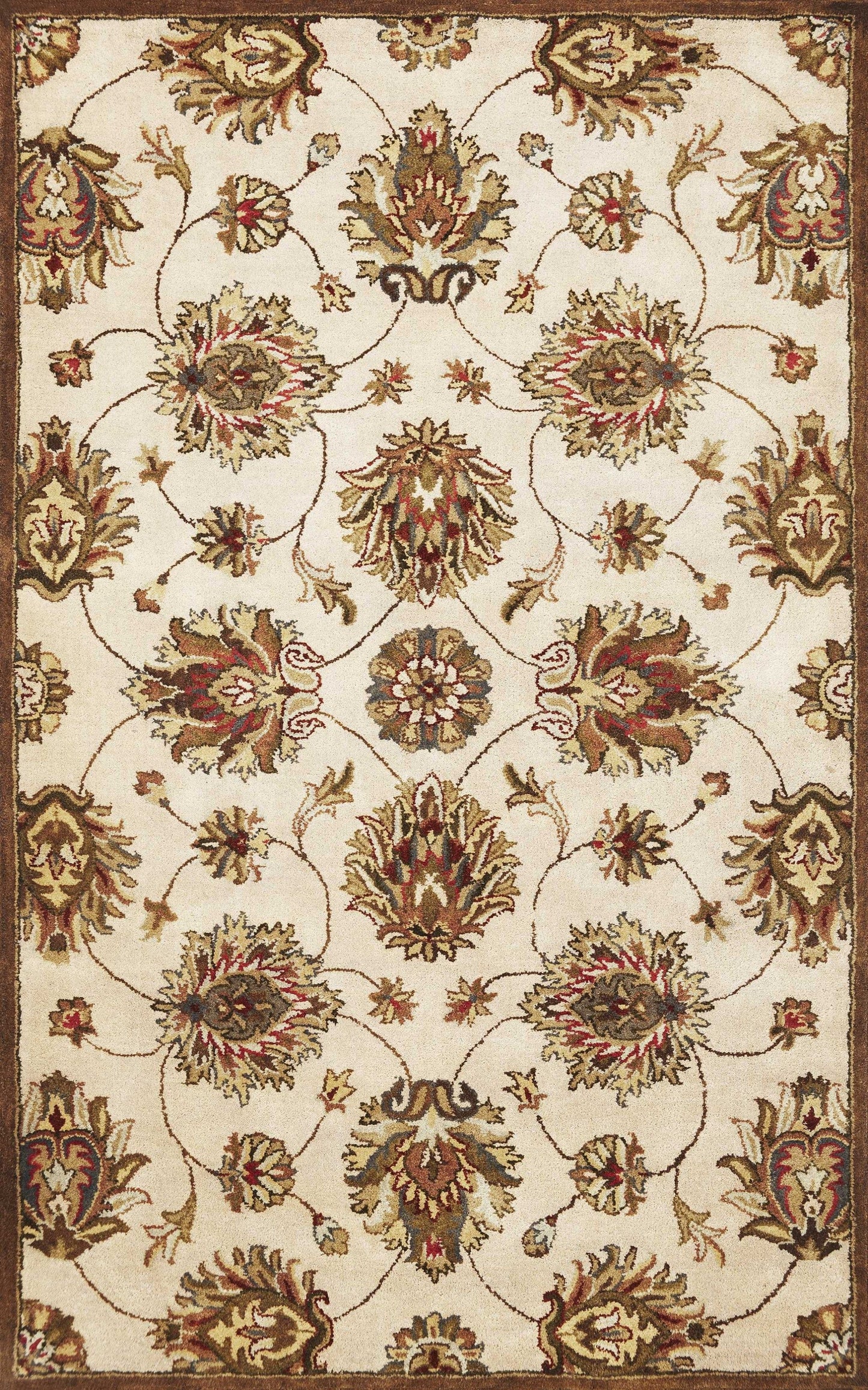 5' X 8' Wool Ivory Area Rug