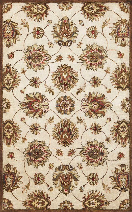 5' X 8' Wool Ivory Area Rug