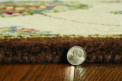 5' X 8' Wool Ivory Area Rug