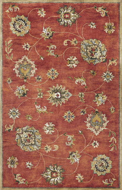 2' X 7' Sienna Floral Vines Wool Runner Rug
