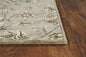 5'X8' Grey Green Hand Tufted Traditional Floral Indoor Area Rug