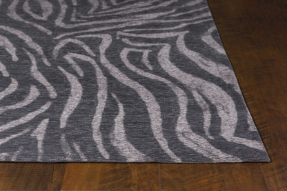 6'7 X 9'6 Polyester Charcoal Area Rug