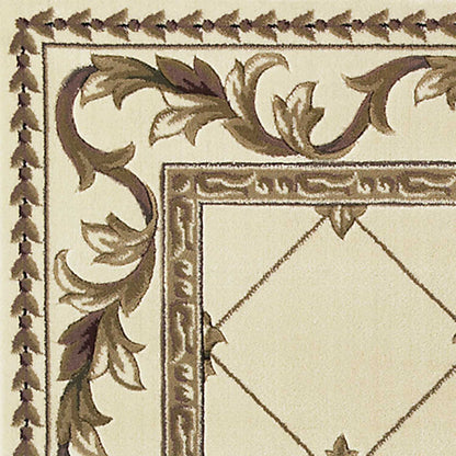 1' X 2'  Polypropylene Ivory Area Rug