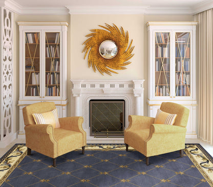 9' X 13'  Polypropylene Blue Area Rug