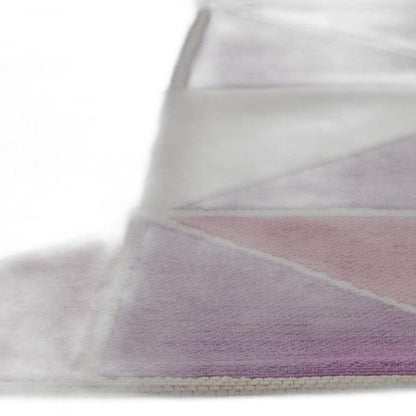 6'7 X 9'6 Polyester Ivory Pink Area Rug