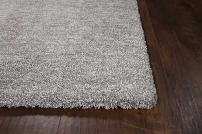 8' Grey Heather Round Indoor Shag Rug