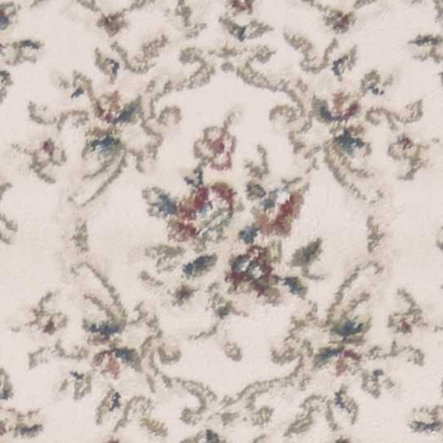 8' X 10' Ivory Floral Bordered Indoor Area Rug