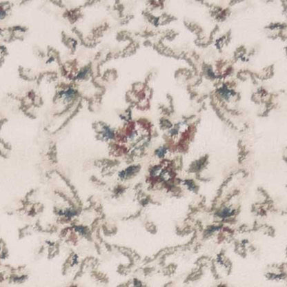 8' X 10' Ivory Floral Bordered Indoor Area Rug