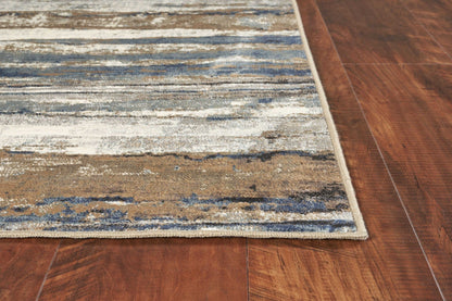 2' X 3' Viscose Ivory Or Blue Accent Rug