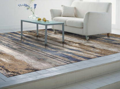 2' X 3' Viscose Ivory Or Blue Accent Rug