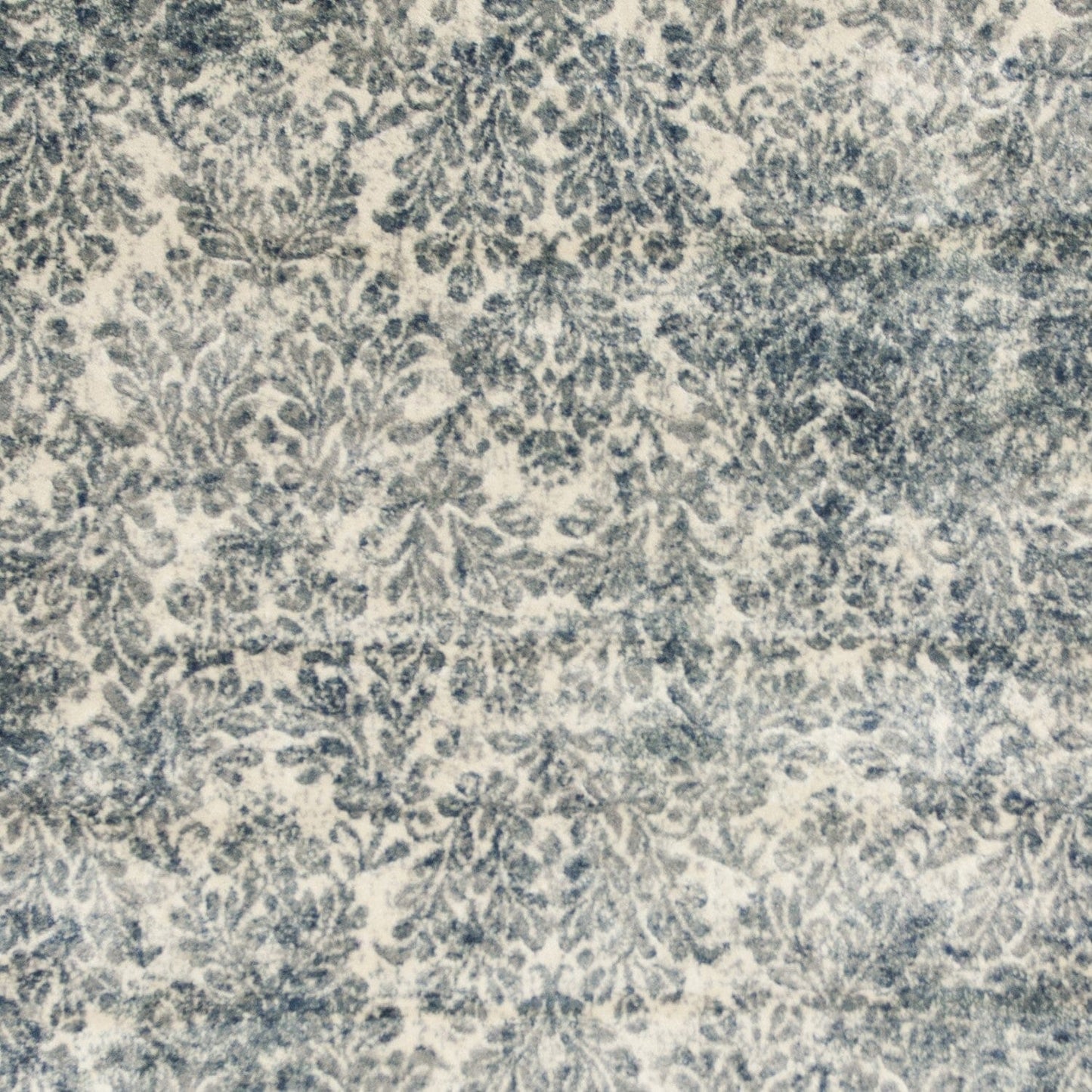 8'X11' Ivory Blue Machine Woven Damask Indoor Area Rug