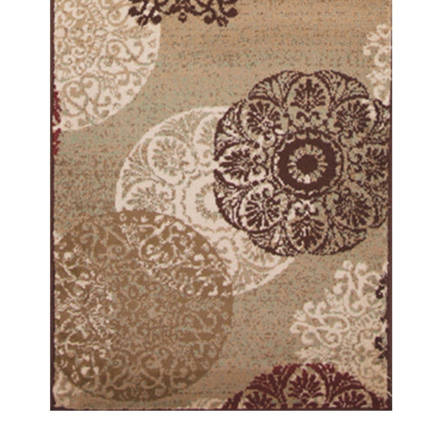 8' X 11' Sage Vintage Circular Patterns Indoor Area Rug