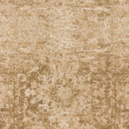 5'X8' Beige Machine Woven Distressed Floral Traditional Indoor Area Rug