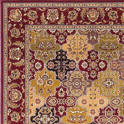 10'X13' Red Machine Woven Traditional Quatrefoil Indoor Area Rug