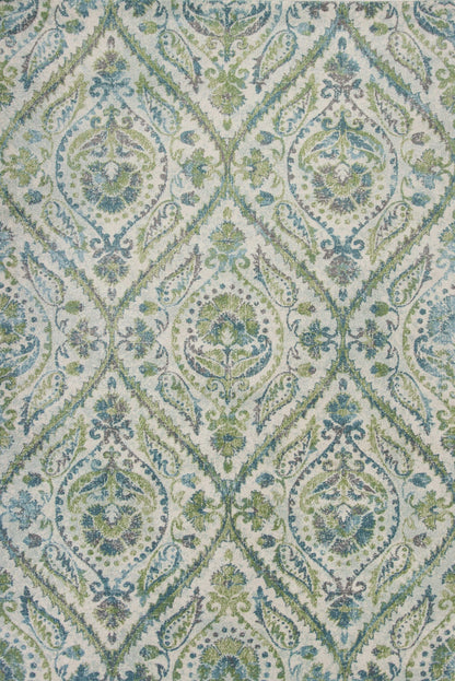 7' X 10'  Polypropylene Ivory Or Teal Area Rug