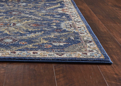 5'X8' Royal Blue Machine Woven Traditional Indoor Area Rug