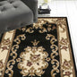 7' Round Black Or Ivory Floral Bordered Indoor Area Rug