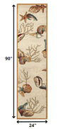 7' X 9'  Polyester Beige Area Rug