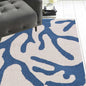 7' Round Ivory Or Blue Corals Indoor Area Rug