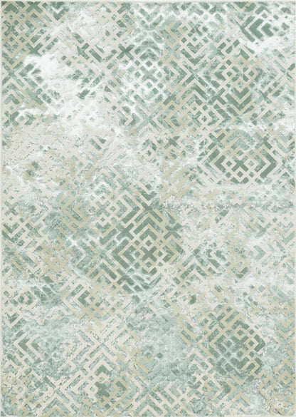 10'X13' Sand Silver Machine Woven Geometric Indoor Area Rug