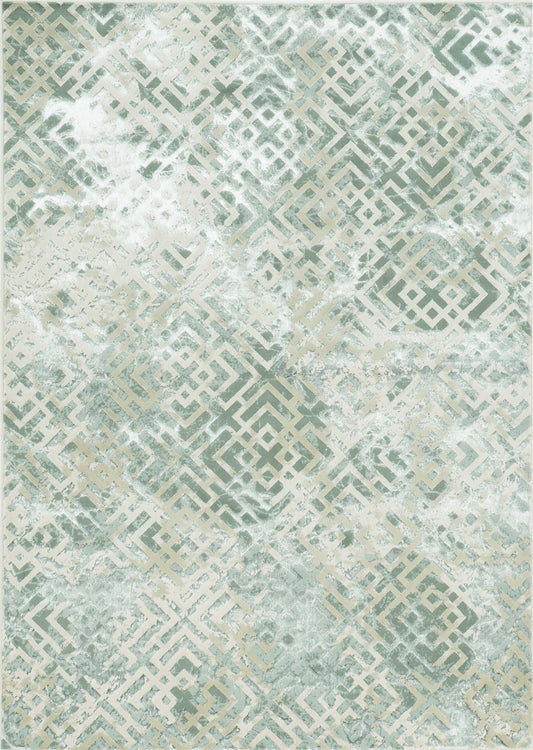 10'X13' Sand Silver Machine Woven Geometric Indoor Area Rug