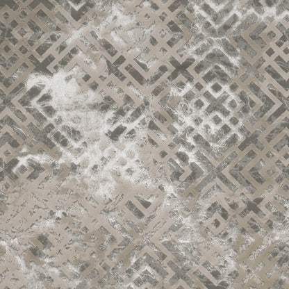 10'X13' Sand Silver Machine Woven Geometric Indoor Area Rug