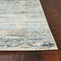5' X 8' Ivory And Blue Floral Vines Area Rug