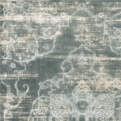 8'X11' Slate Blue Machine Woven Distressed Traditional Indoor Area Rug